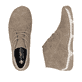 Beige Rieker Damen Schnürstiefel 55929-64 mit modernen Ziernähten. Schuh von oben, liegend.