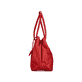 Sac à main Rieker H1021-33 rouge avec détails argentés, pendentif en forme de cœur et fermeture éclair. Côté droit.