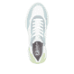 Weiße Rieker Damen Sneaker Low W1308-81 mit Schnürung sowie abriebfester Sohle. Schuh von oben.