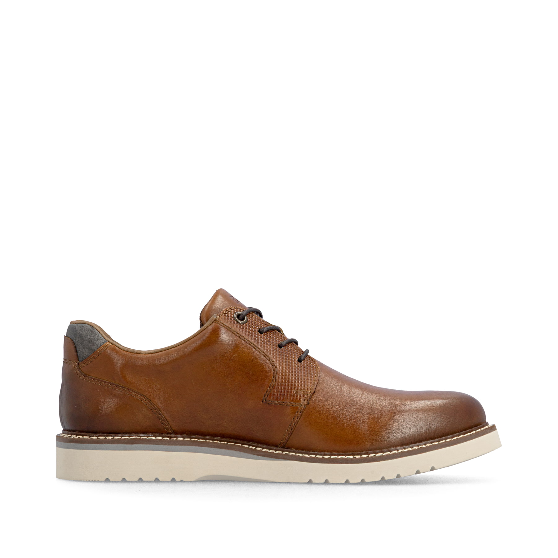 Chaussures à lacets Rieker marron pour hommes 04503-24 en cuir lisse. Côté intérieur de la chaussure.