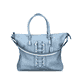 Rieker Damen Shopper H1504-10 in Himmelblau aus Kunstleder mit Reißverschluss. Shopper Vorderseite.