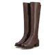 Dunkelbraune Rieker Damen Hochschaftstiefel Z9591-29 aus Glattleder. Schuhpaar seitlich schräg.