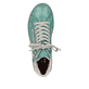 
Smaragdgrüne Rieker Damen Schnürschuhe Z1221-53 mit einer robusten Profilsohle. Schuh von oben
