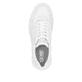 Weiße Rieker Herren Sneaker Low U1101-80 mit Schnürung sowie flexibler Sohle. Schuh von oben.