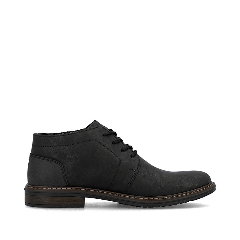 Tiefschwarze Rieker Herren Schnürschuhe 17604-00 mit einer schockabsorbierenden Sohle. Schuh Innenseite
