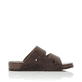 Braune Rieker Herren Pantoletten 25691-25 mit einem Klettverschluss. Schuh Innenseite.