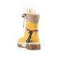 
Sonnenblumengelbe Rieker Damen Schnürstiefel X8618-68 mit Schnürung und Reißverschluss. Schuh von hinten