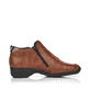 Braune Rieker Damen Kurzstiefel 58386-22 aus Glattleder mit einem Reißverschluss. Schuh Innenseite.