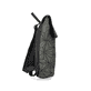 Rieker Rucksack H1391-54 in Grün mit stylischem Muster, mattem Finish, Magnetverschluss und Handyfach. Rechtsseitig.