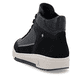 Schwarze Rieker Damen Sneaker High W0171-00 aus Glattleder mit Reißverschluss. Schuh von oben.