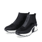 Schwarze Rieker Damen Sneaker High N6352-00 mit dämpfender und leichter Sohle. Schuhpaar seitlich schräg.