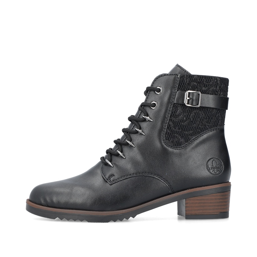 Graublaue Rieker Damen Chelsea Boots X9352-14 mit einer robusten Profilsohle. Schuh Innenseite