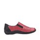 Rote Rieker Damen Slipper L1751-35 mit Gummizug sowie schmaler Passform E 1/2. Schuh Innenseite.