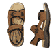 Braune Rieker Herren Trekkingsandalen 26955-24 mit einem Klettverschluss. Schuh von oben, liegend.