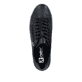 Baskets basses Rieker noires pour femme M7701-00 avec fermeture éclair. Chaussure vue de dessus.