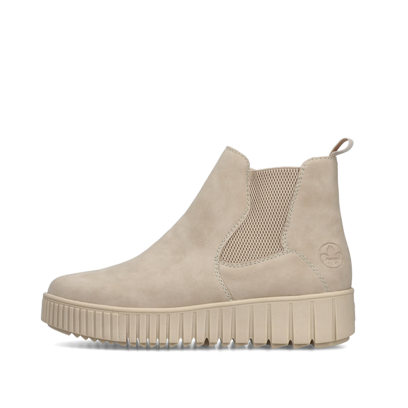 Rieker Boots Damen Beige Beige Schurwolle Stiefel Rieker