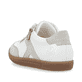 Weiße Rieker Damen Sneaker Low L9700-80 mit einem Reißverschluss. Schuh von hinten.