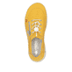 Gelbe Rieker Damen Slipper 50962-68 mit Deko-Reißverschluss sowie einem Gummizug. Schuh von oben.
