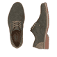 Grüne Rieker Herren Schnürschuhe 16504-54 mit der Extraweite H. Schuh von oben, liegend.