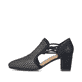 Escarpins Rieker noirs pour femme 41052-00 avec bande élastique. Côté extérieur de la chaussure.