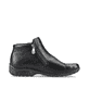 Nachtschwarze Rieker Damen Slipper L4663-01 mit Reißverschluss sowie einer Profilsohle. Schuh Innenseite