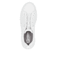 Weiße Rieker Damen Sneaker Low W2301-80 mit einer Gummischnürung. Schuh von oben.