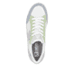 Weiße Rieker Damen Sneaker Low 41909-81 mit Schnürung sowie super leichter Sohle. Schuh von oben.