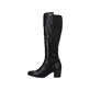 Schwarze Rieker Damen Hochschaftstiefel Y2050-00 aus Glattleder. Schuh Außenseite.