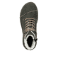 Graugrüne Rieker Damen Schnürstiefel 51545-54 mit Schnürung und Reißverschluss. Schuh Laufsohle