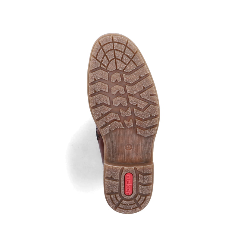 Braune Rieker Herren Schnürstiefel 33440-24 aus Glattleder. Schuh Laufsohle.