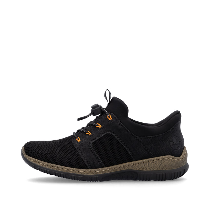 Mocassins Rieker noirs pour femme N32G4-00 avec fonction easy in Ready2GO. Côté extérieur de la chaussure.