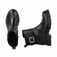 Schwarze Rieker Damen Kurzstiefel Z9174-00 mit Zierschnalle sowie Reißverschluss. Schuh von oben, liegend.