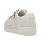 Weiße Rieker Damen Sneaker Low N4914-80 mit einem Reißverschluss. Schuh von hinten.