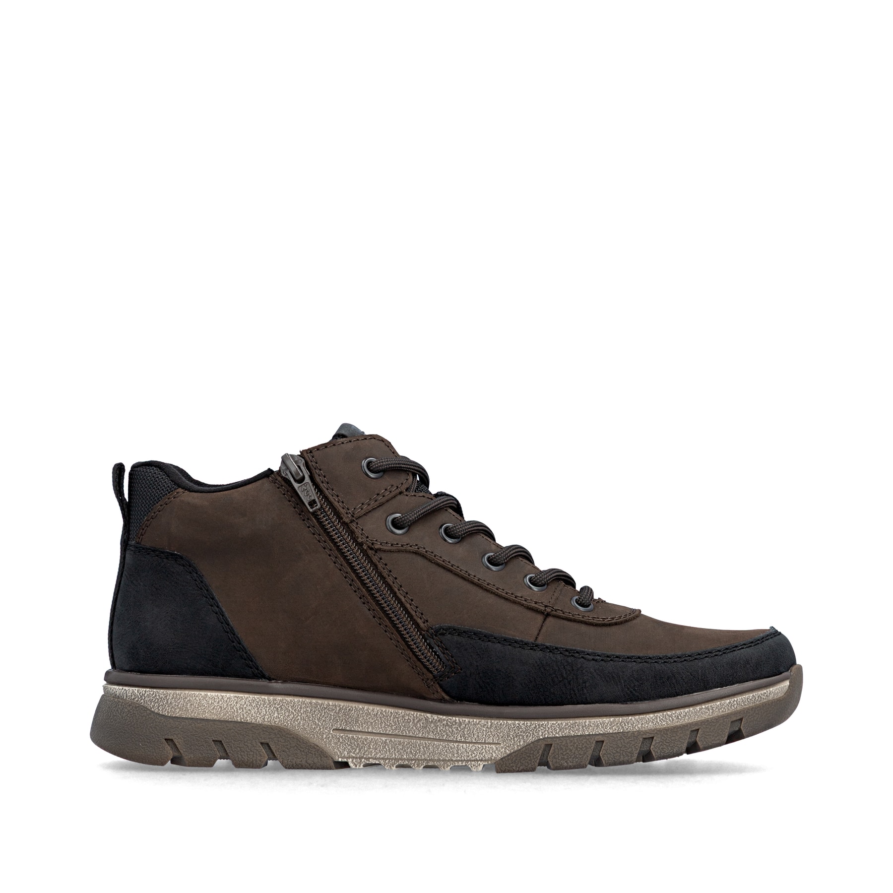 Schwarz-dunkelbraune Rieker Herren Sneaker High B9303-25 aus Rauleder. Schuh Innenseite.