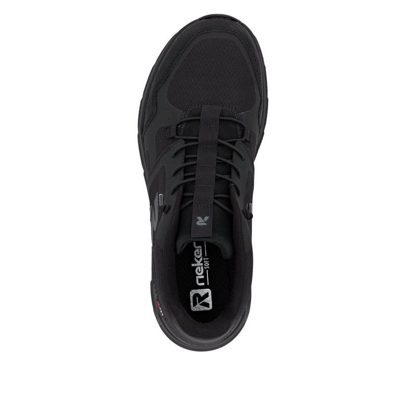 Schwarze Rieker Herren Sneaker High 09170-00 mit wasserabweisender TEX-Membran. Schuh von oben.