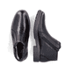 Schwarze Rieker Herren Kurzstiefel 33160-00 aus Glattleder. Schuh von oben, liegend.