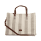 Sac à main Rieker H1074-90 beige avec fermeture éclair et sangle d’épaule amovible et ajustable. Devant.