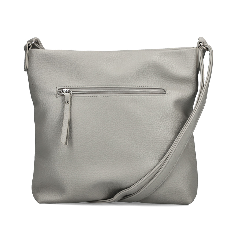 Sac à main Rieker H1073-40 gris avec fermeture éclair et pendentif en nœud. Côté gauche.