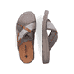 Graue Rieker Herren Pantoletten 21695-45 mit Komfortweite G sowie leichter Sohle. Schuh von oben, liegend.