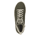 Grüne Rieker Damen Sneaker High 41907-54 mit wasserabweisender RiekerTEX-Membran. Schuh von oben.