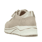 Beige Rieker Damen Sneaker Low N9517-62 mit Reißverschluss sowie Extraweite H. Schuh von hinten.