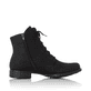 Graphitschwarze Rieker Damen Schnürstiefel 70821-00 mit Schnürung und Reißverschluss. Schuh Innenseite