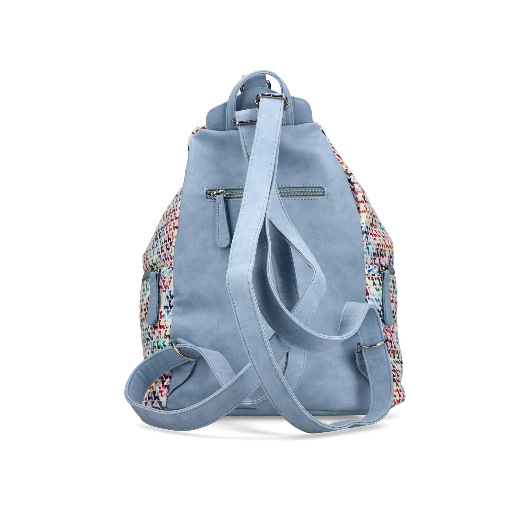 Sac à dos Rieker H1055-90 multi avec des motifs colorés et des compartiments supplémentaires. Côté gauche.