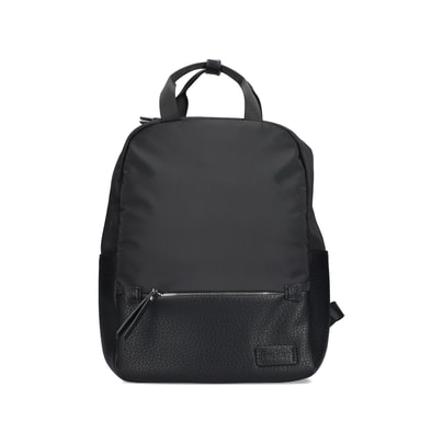Rieker Rucksack H1648-00 in Schwarz mit Innenfach und Handyfach. Vorderseite.
