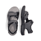 Graue Rieker Herren Trekkingsandalen 22761-45 mit einem Klettverschluss. Schuh von oben, liegend.