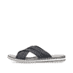 Stahlschwarze Rieker Herren Pantoletten 21560-00 mit der Komfortweite G. Schuh Außenseite.
