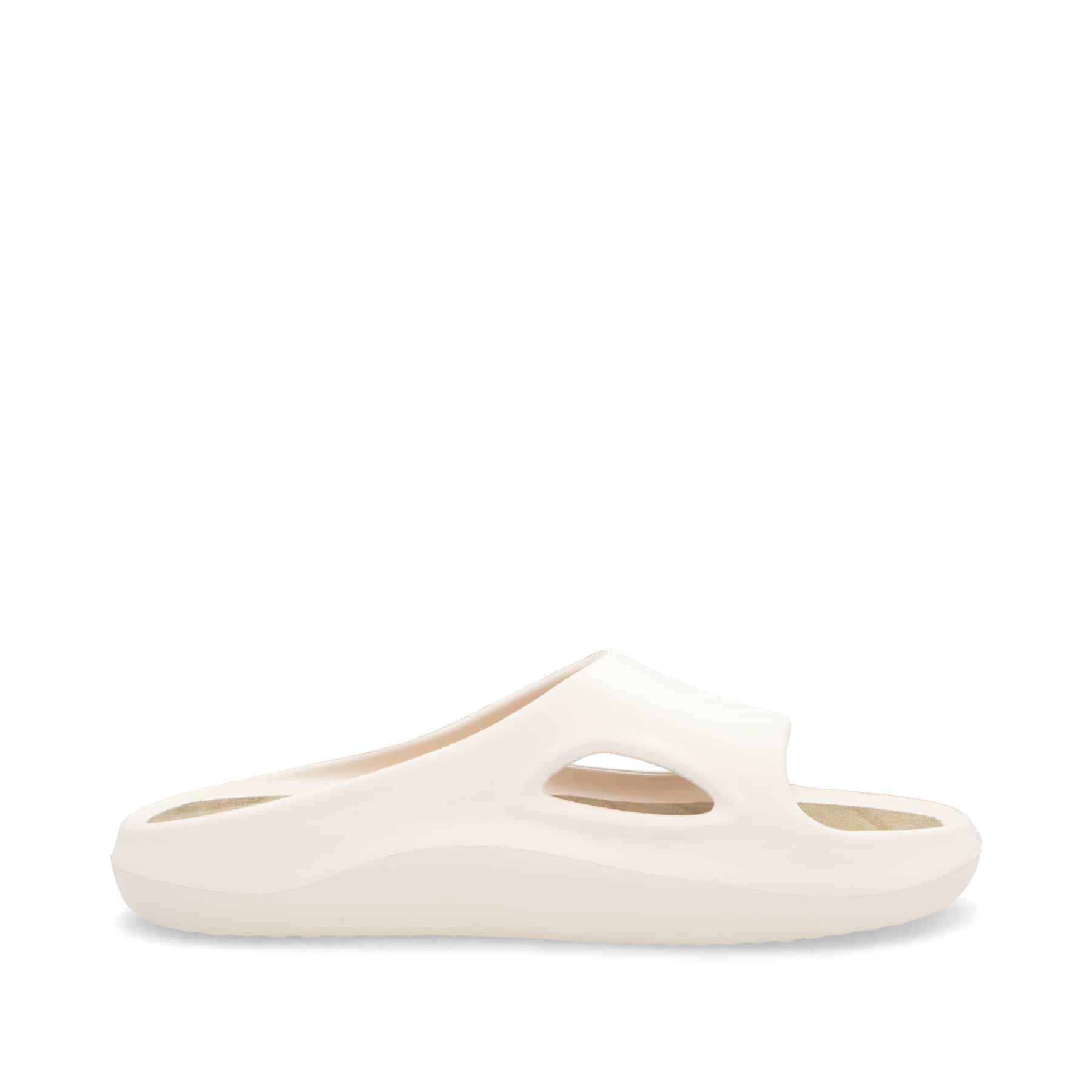 Beige Rieker Damen Pantoletten W3350-60 mit flexibler und ultraleichter Sohle. Schuh Innenseite.