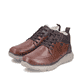 Braun-dunkelblaue Rieker Herren Schnürstiefel B1824-24 mit der lightsole+. Schuhpaar seitlich schräg.