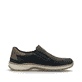 Blaue Rieker Herren Slipper 03365-14 mit einem Gummizug sowie der Extraweite H. Schuh Innenseite.