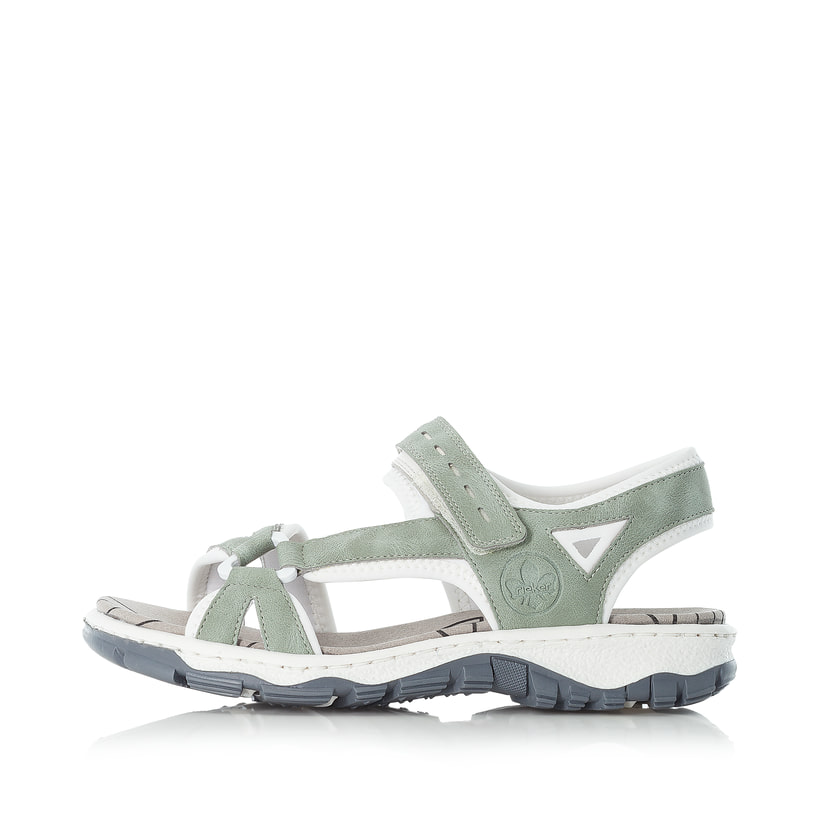 Sandales des randonnée Rieker vertes pour femme 68879-52. Côté extérieur de la chaussure.